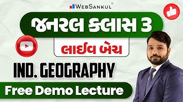 General Class 3 Live Batch Free Demo Lecture | Indian Geography | WebSankul