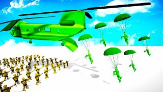 Green Army Men CHINOOK DROP To Defeat the Tan Army Men in Attack on Toys!