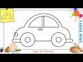 How to draw a car EASY step by step for kids, beginners, children 8