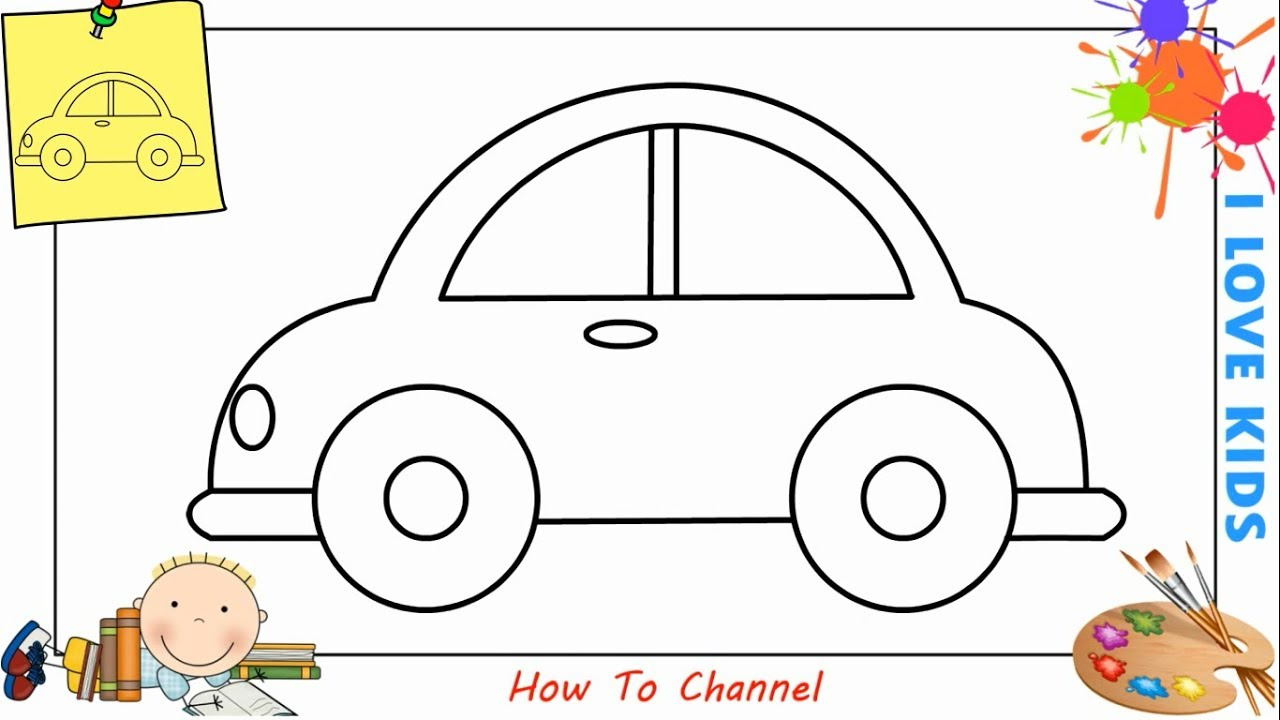 how to draw a car step by step for kids