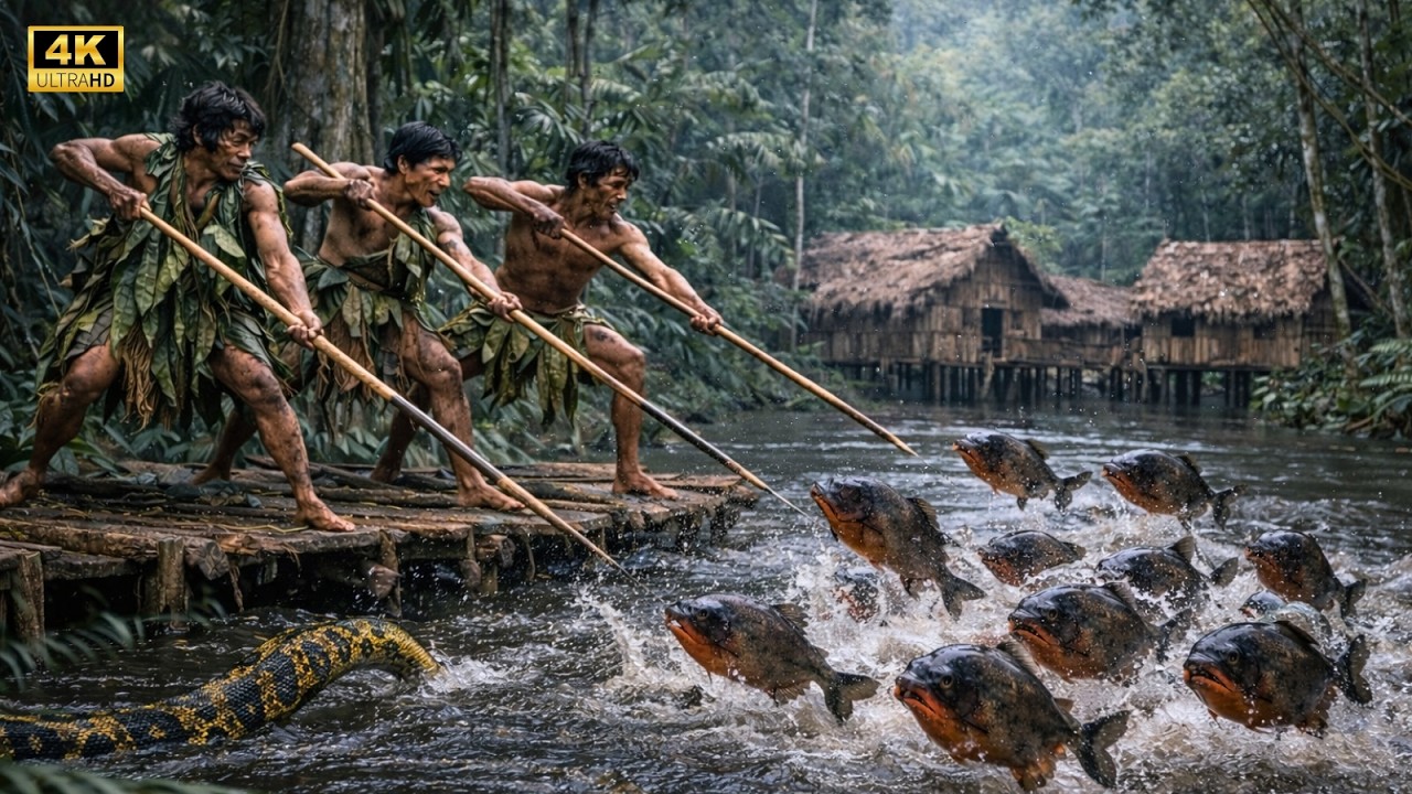 Așa Supraviețuiesc Triburile din Jungla Amazoniană Printre Anaconde și Piranhe Letale | Documentar