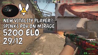 NEW VITALITY PLAYER? SPINX PLAYS FACEIT ON MIRAGE (SPINX MIRAGE POV)