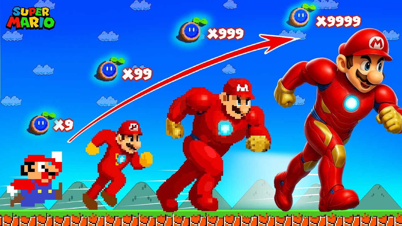 Super Mario Bros., but Every Seeds Power-up Transforms Mario Growing Up Into IRON MAN MARIO