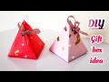 DIY Triangular Gift box 🎁/ Cute Gift box idea/ Easy handmade gift box/ DIY paper crafts/paper art