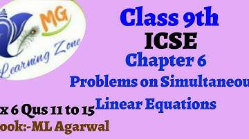 Class 9th ICSE Math Ch 6 Problems on Simultaneous Linear Equations Ex 6 Qus 11 to 15