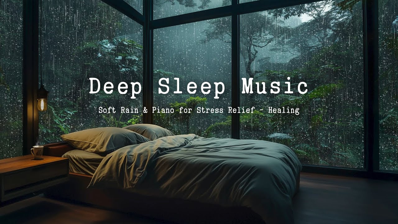 Soothing Relaxation Music - Rain Sounds & Piano Music in Warm Bedroom - Relaxing Music for Sleeping