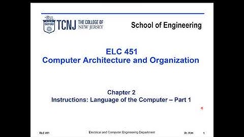 Computer Architecture Course - Chapter 2 - Instructions - Part 1