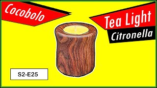 Woodturning Citronella Tea Light Holder from Cocobolo