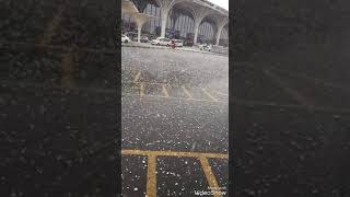 Heavy Storm Heavy Hailing In Saudi Arab Madina Hasa