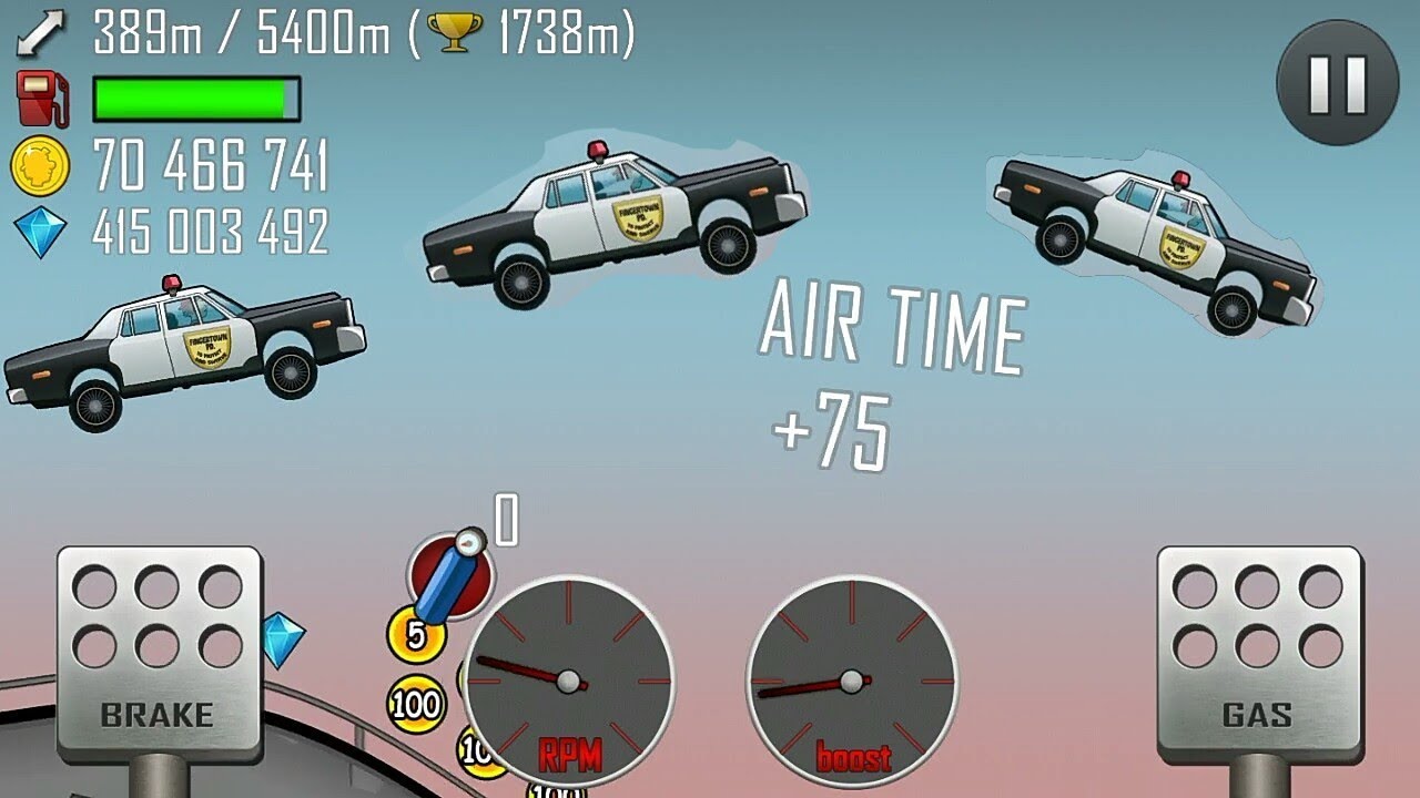 Hill climb racing-police car and highway 6000m | android/iPhone gameplay