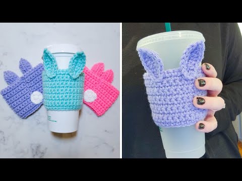 How to Crochet: BUNNY COZY (Easter Crochet Ideas | Cup Cozy | Mug Cozy)