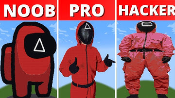 Pixel Art (NOOB vs PRO vs HACKER) Squid Game in Minecraft