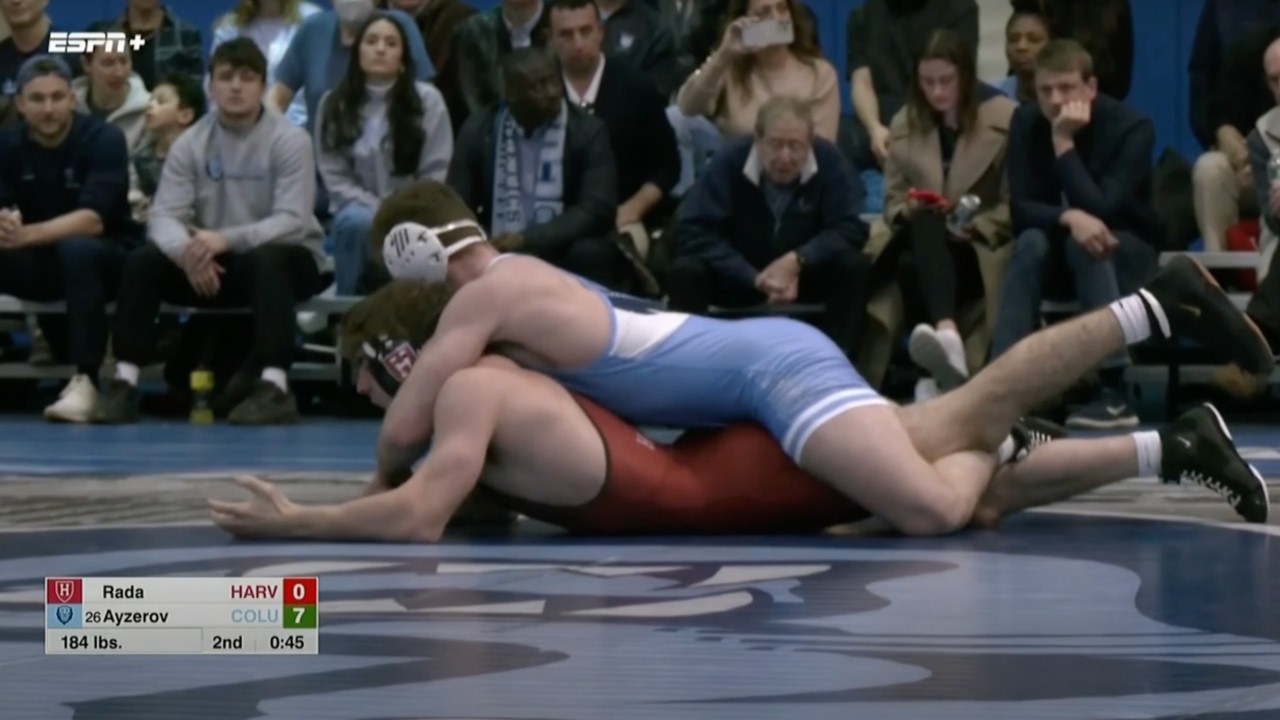 184lbs Aaron Ayzerov (Columbia) vs Luke Rada (Harvard) - YouTube