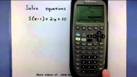 Pre-Calculus Solve equations using the TI-89 calculator