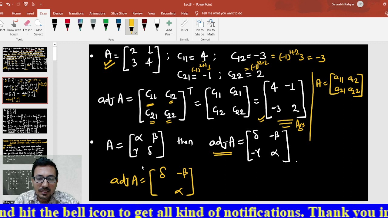 L8-Adjoint of a Matrix/Inverse of a Matrix|IIT-JAM/GATE/CSIR-NET,IIT-JEE,NIT,IISER,JNU,BHU,DU,BSc