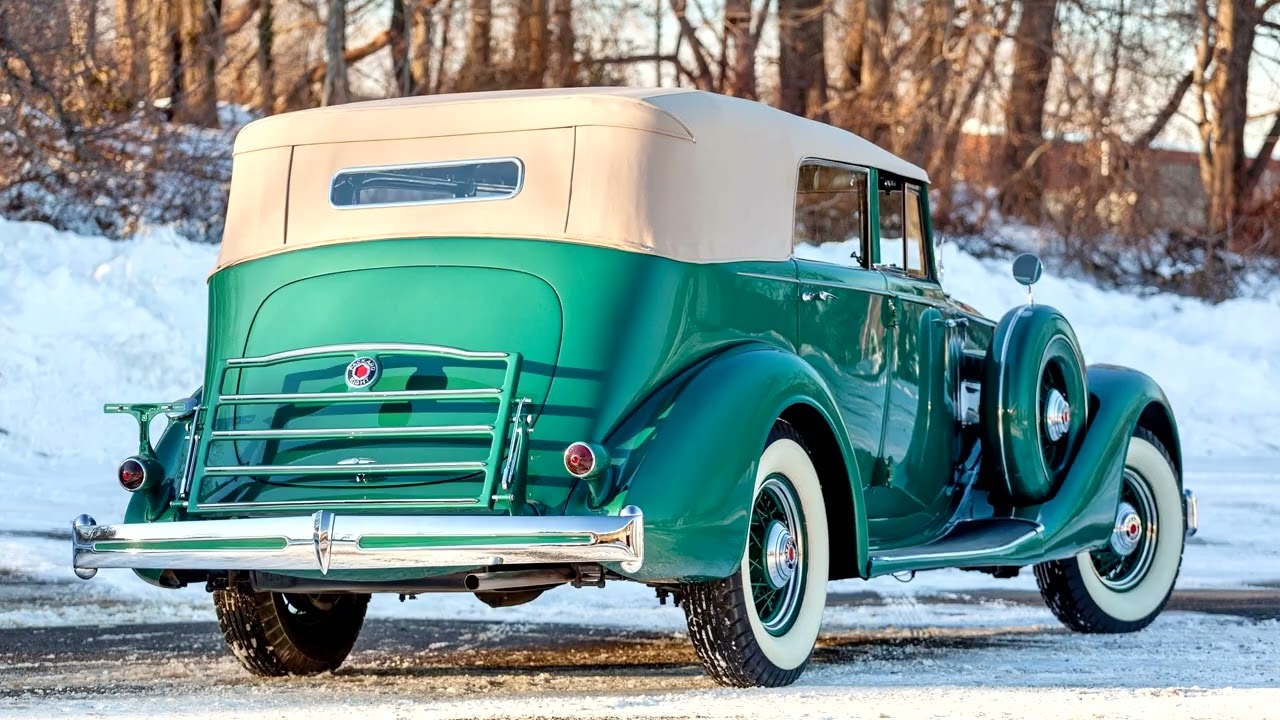Packard Eight Convertible Sedan 1402 963 1936 - YouTube