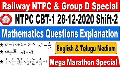 28 December 2020 Shift 2 RRB NTPC CBT-1 Mathematics questions with explanation by SRINIVASMech