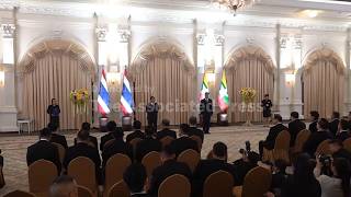 Military-backed leader says Myanmar on 'path to democracy' after exchanging MOU with Thailand