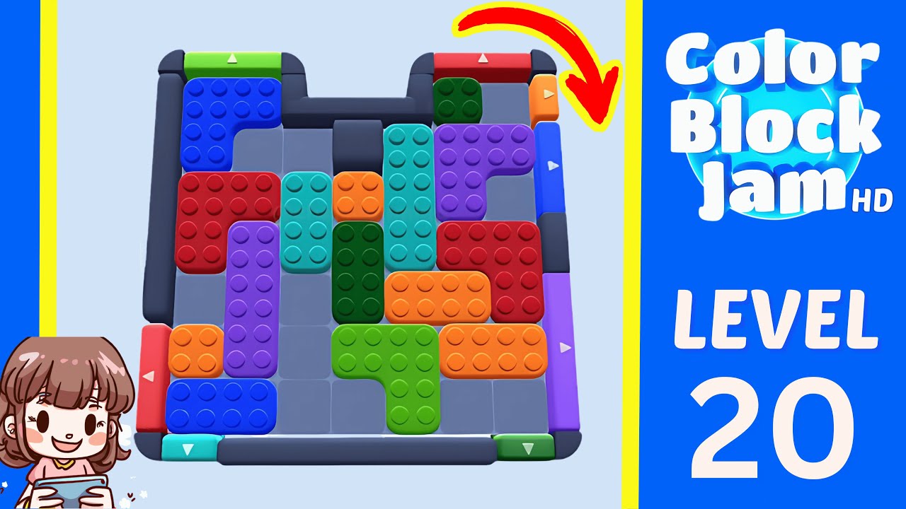 Color Block Jam Level 20 CherieGaming YouTube source opening frame
