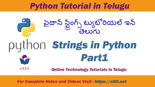 strings in python  | creation indexing slicing |  Python Tutorial for Beginners in telugu Part 10