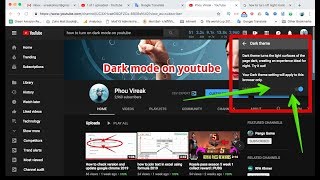 how to turn on dark mode on youtube sites