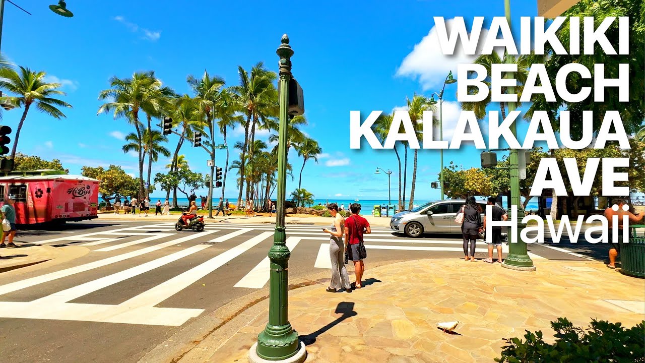 Walking in Honolulu | Waikiki Beach & Kalakaua Ave | Oahu, Hawaii 4K