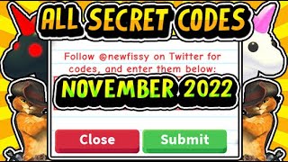 NEW SECRET ADOPT ME CODES NOVEMBER 2022! FREE Pets / Bucks Codes (Roblox)  
