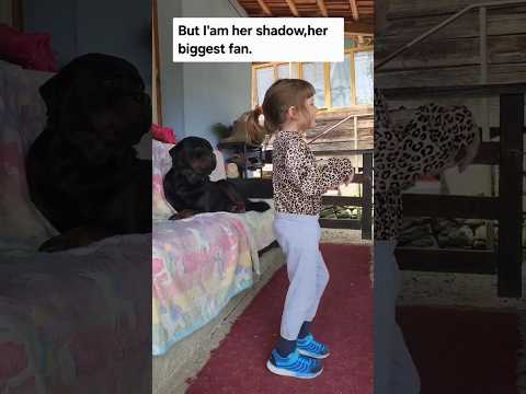Rottweiler’s Calm Watch as Girl Dances Joyfully 🐾✨
