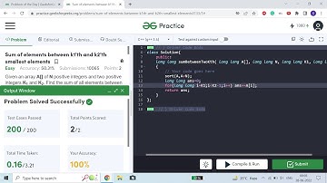 Sum of elements between k1