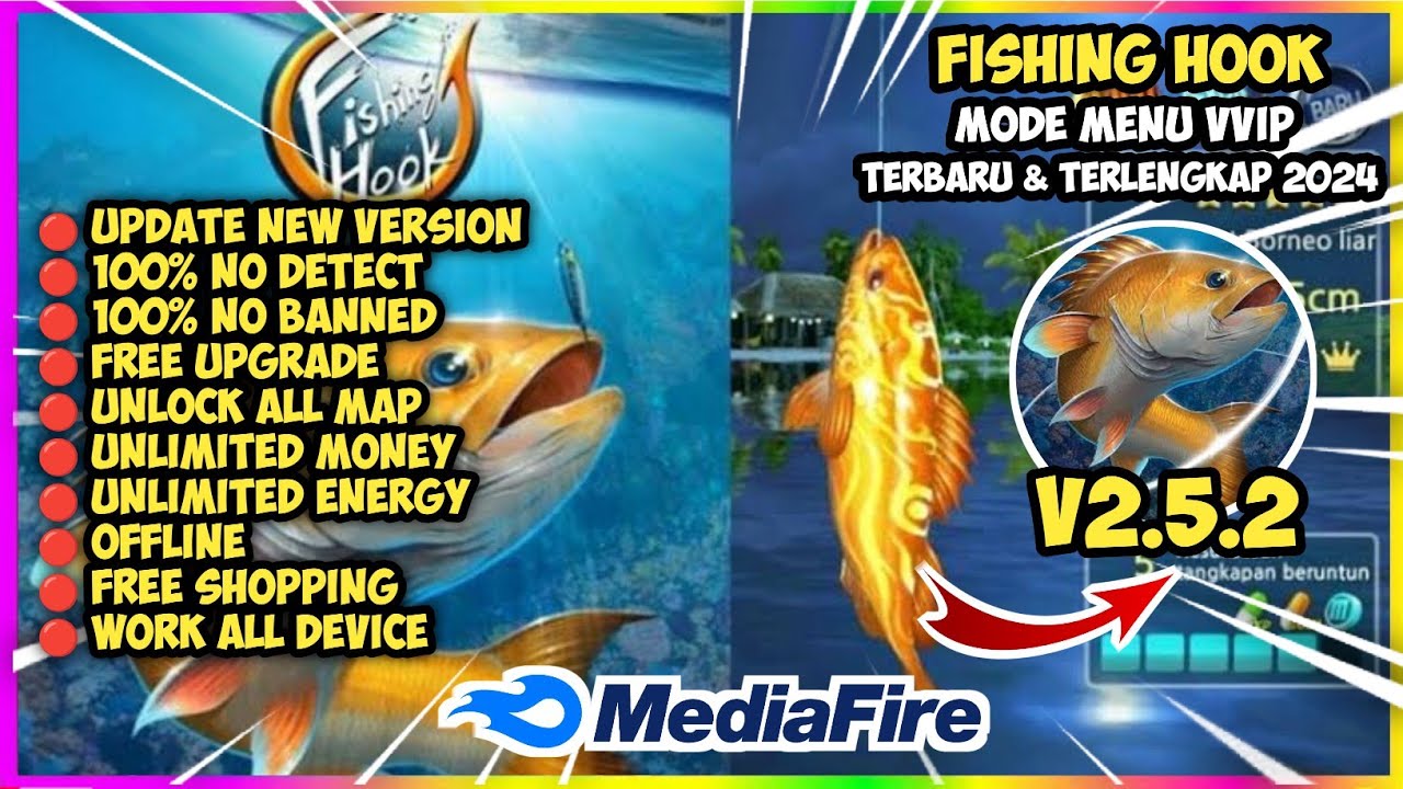 UPDATE‼️ Fishing Hook Apk Mod V2.5.2 Terbaru 2024 KAIL PANCING MOD UNLIMITED MONEY & NO