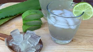 Refrescante agua de Sábila  o (aloe vera)con Limon