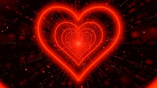 Heart Tunnel Background❤️Red Neon Heart Background | Heart Loop Video | Wallpaper Heart [3Hours]