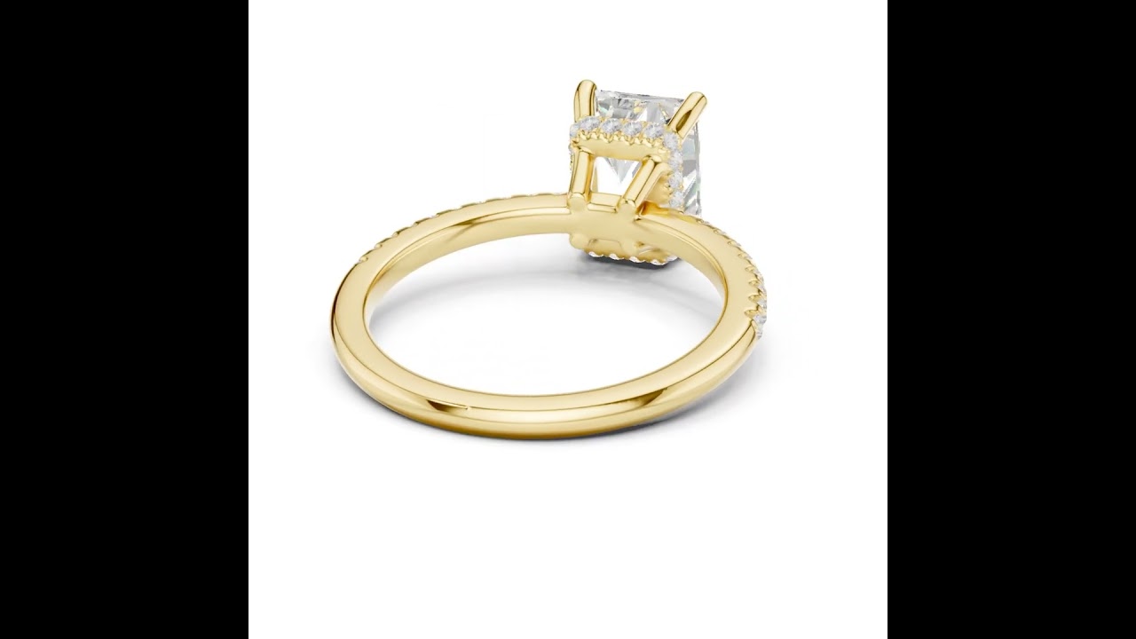 Radiant Diamond Hidden Halo Engagement Ring