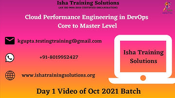 Cloud Performance Engineering in DevOps  Day 1. Pls call or whatsapp us on +91-8019952427 to enroll
