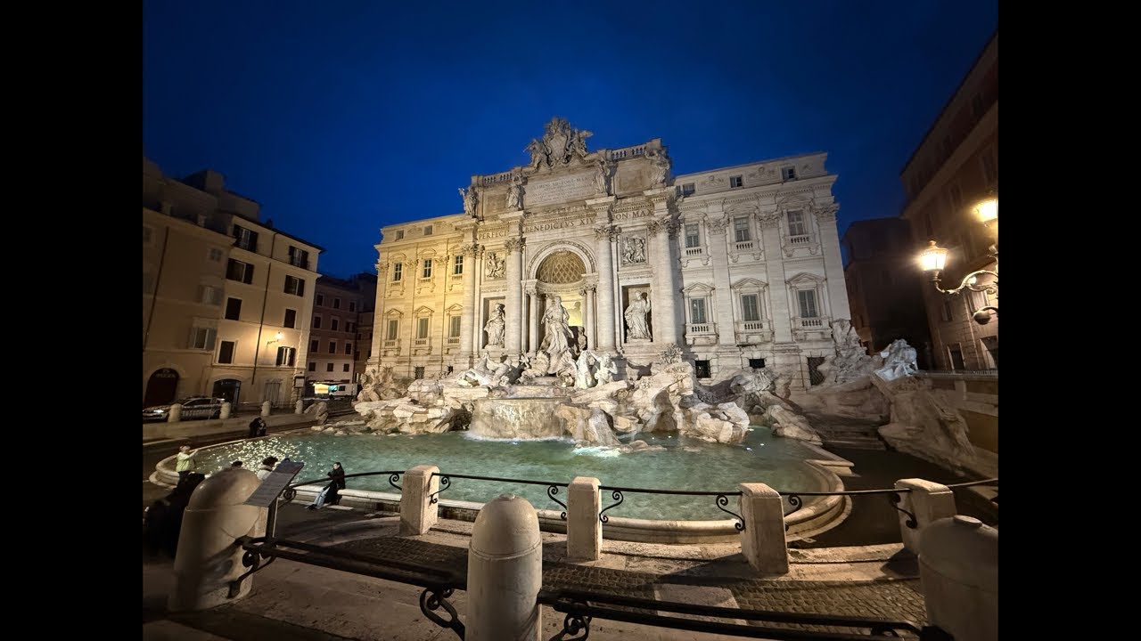 thiscruiselife is live for sunrise at Trevi Fountains!