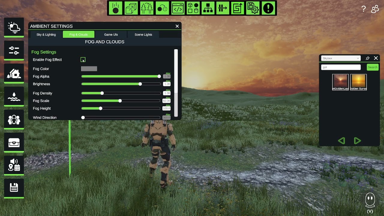 skyboxes fog and lighting