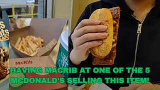 Having MacRib at one of the 5 McDonald's Where Selling this item!