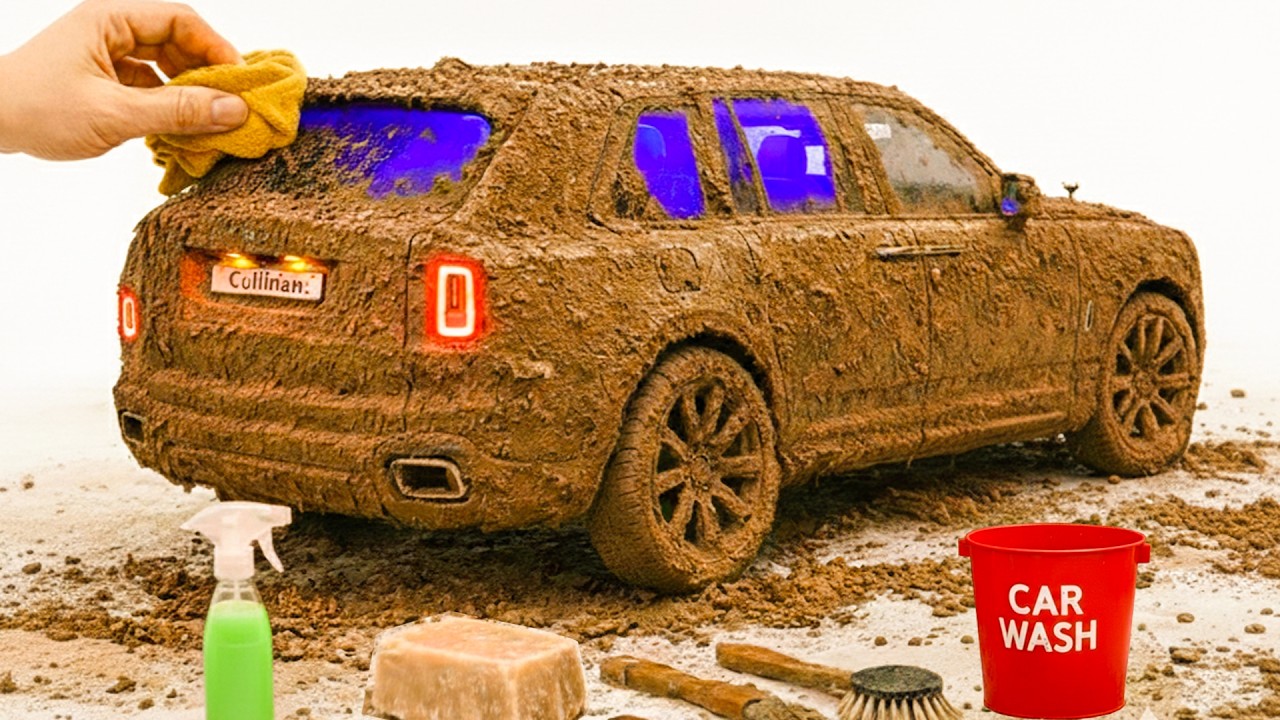 The surreal cleaning process of 1:24 Scale Cullinan Rolls Royce After an Extreme Off-Road Adventure🔥
