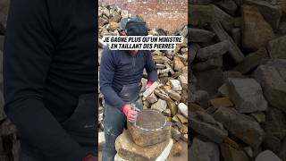 Tailler des pierre & gagner plus qu'1 ministre français #chantier #artisan #tailleur #pierre #france