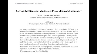 Lu's Podcast Ep. 13 (Long audio): "Solving the Diamond-Mortensen-Pissarides Model Accurately"