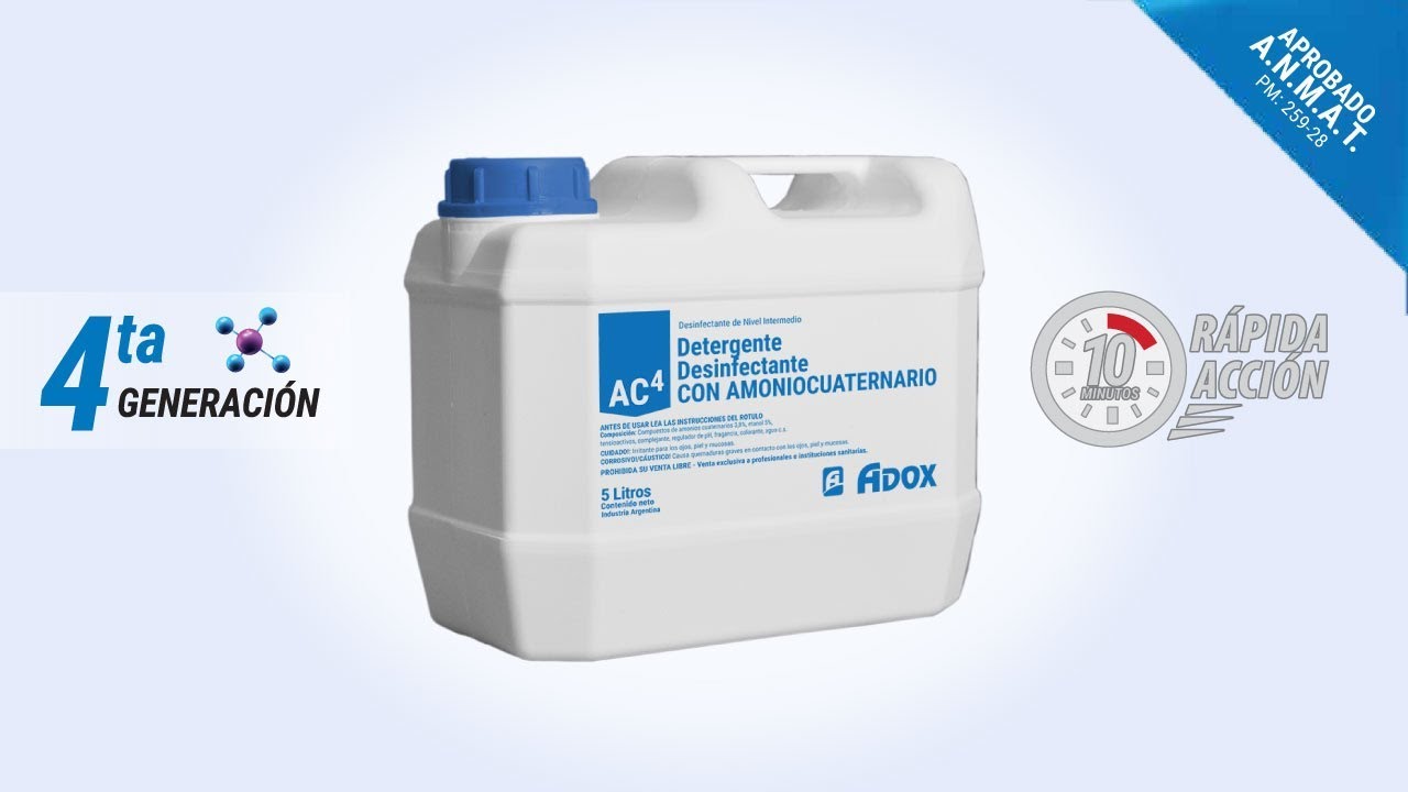 AC4 | Nuevo Detergente Desinfectante con Amonios Cuaternarios - YouTube