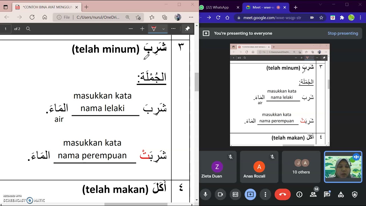 Kelas Bahasa Arab Upkk 17 Okt 21 Bahagian 2 Youtube