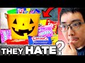 Why does CHOCOLATE goes so Well with.. Food Theory: Your Neighbors HATE You! (Halloween Candy) React