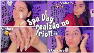 SPA DAY!!🤍🫧 |skin care, cabelo e unhas