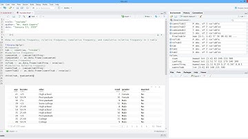 How to Combine Frequencies with Cumulative and Relative Frequencies in 1 Table in R: 2nd Way. [HD]
