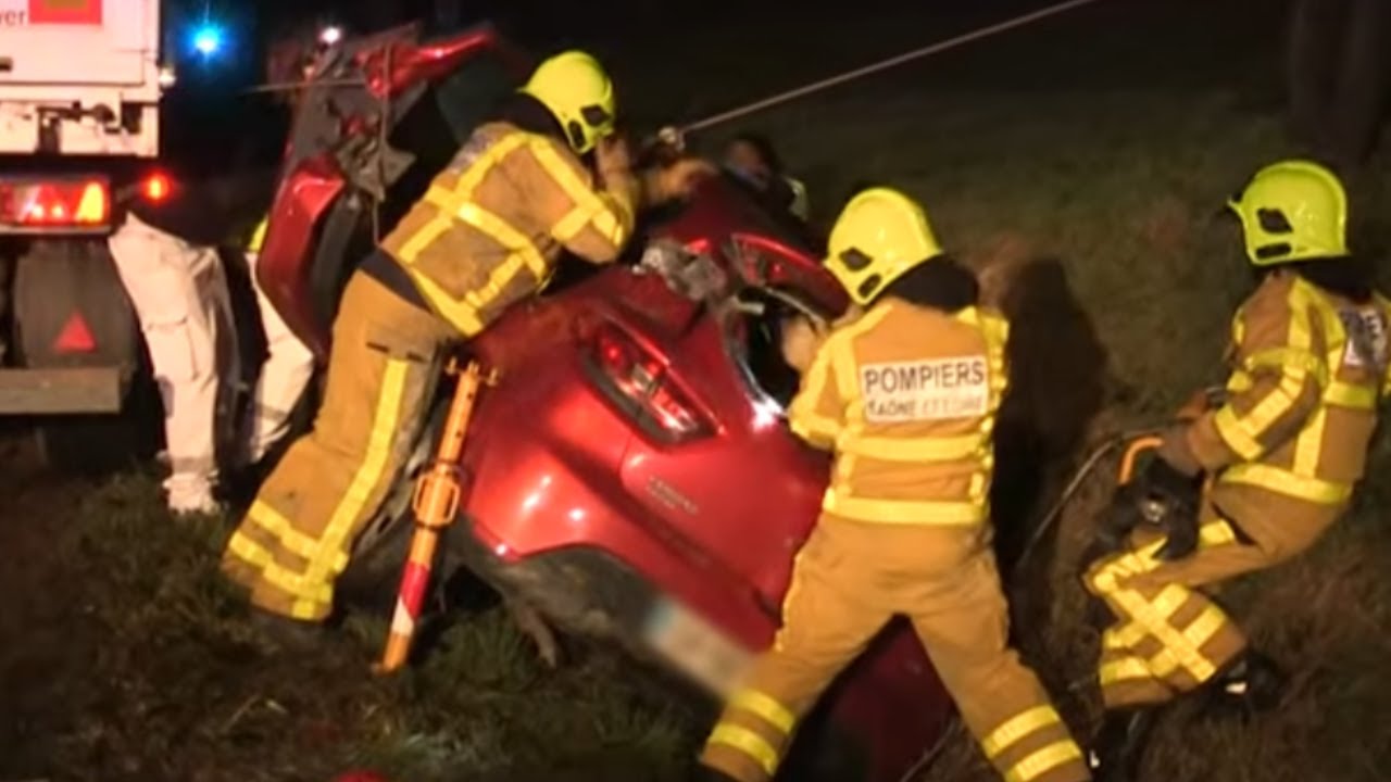 Choc frontal entre un camion et une voiture… Les pompiers interviennent