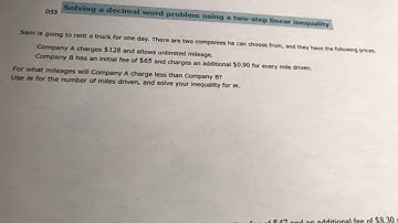 NLP Solving a decimal word problem using a two-step inequality