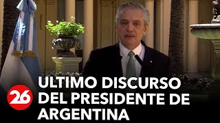 Ultimo Discurso Del Presidente De Argentina Alberto Fernández Por Cadena Nacional