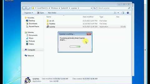 Take reference image in Windows7 using sysprep