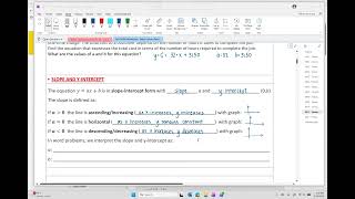 Statistics OER - Section 11-1  Linear Regression Linear Equations Review
